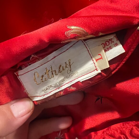 Vintage Reversible Red & Black Asian Inspired Bracelet Length Sleeves Jacket L - Picture 3 of 4